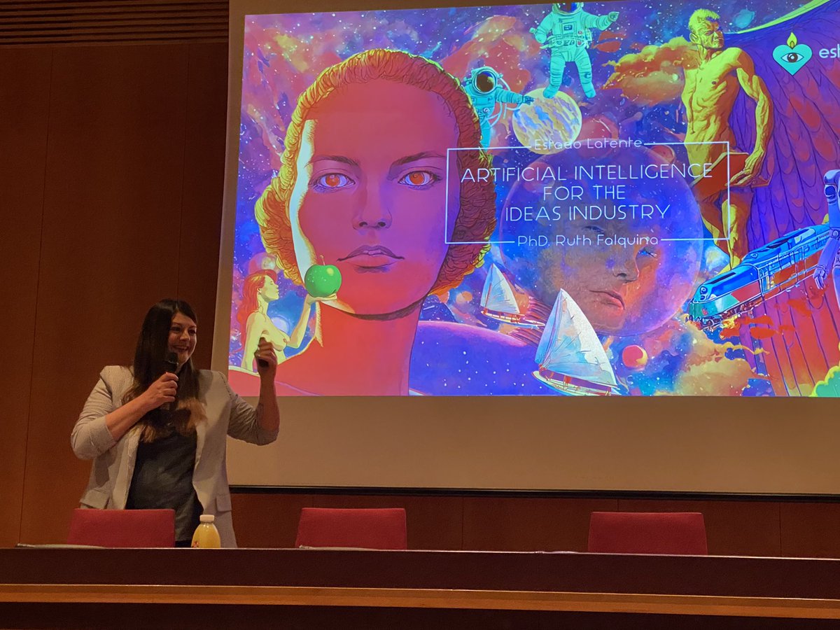 EstadoLatente's tweet photo. #InteligenciaArtificial la nueva Musa del siglo XXI @RuthFalquina CEO de  @estadolatente en el IX Congreso de la Lengua Española en Cádiz.
.
#CILECádiz #CILE2023 #EsMiLengua #Cadiz2023 #IA #Cadiz
@rtve @CadizLengua @MAECgob @RAEinforma @InstCervantes @ASALEinforma https://t.co/WB8kAdJDZB