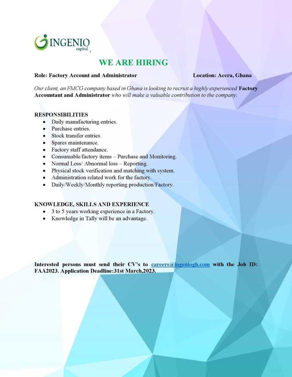 Vacancies in Ghana (@vacanciesgh) on Twitter photo 