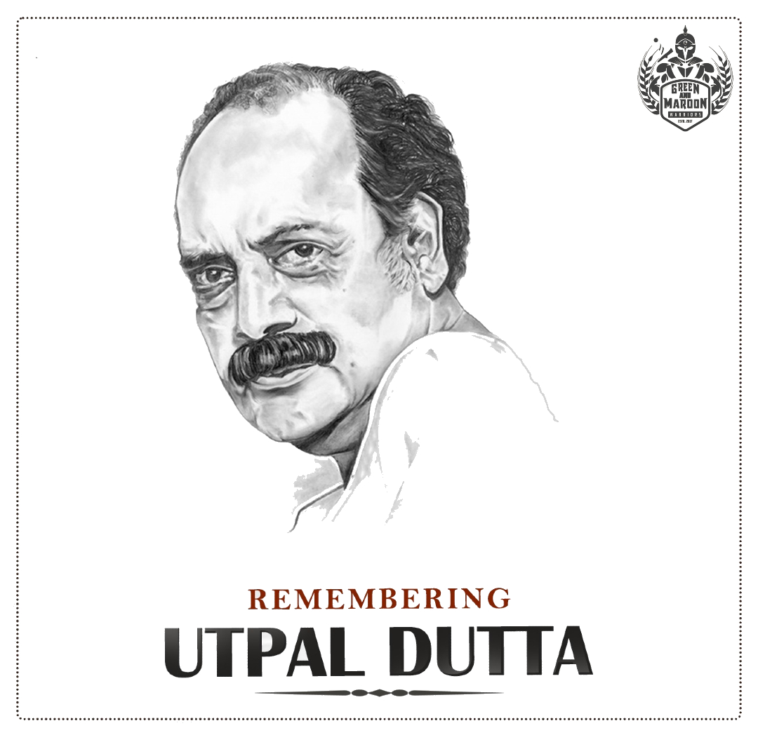 GMW17_Official's tweet photo. Our tributes to the Legendary theater personality, Actor and Mohun Bagan supporter Shri Utpal Dutta on his birthday. Shi Utpal Dutta played angry father role in the movie "MohunBagan Meye " which was praises by all. 

#JoyMohunbagan 
#UtpalDutta #Legend  
#Warriors https://t.co/tCV6HmIKl7