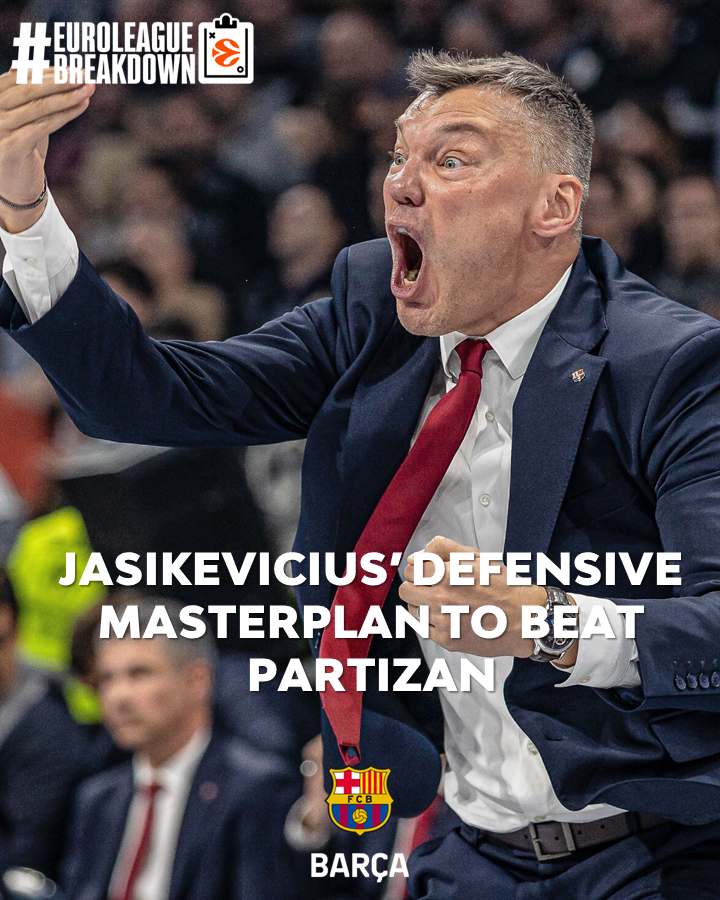 EuroLeague's tweet photo. .@FCBbasket got a huge win in a packed Stark Arena with more than 20k fans last night🔊

Let's take a look on how they managed to limit Partizan from a defensive standpoint👀

A thread ⬇️ I #EuroLeagueBreakdown https://t.co/QTI9LLAvkY