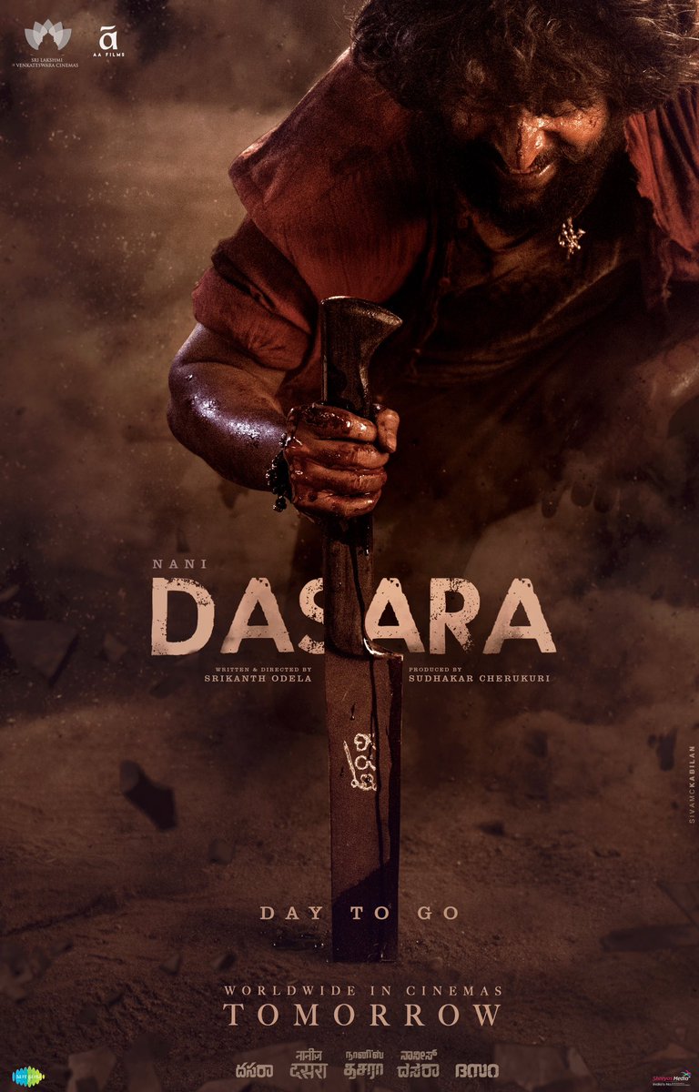 ActorSatyaDev's tweet photo. Amazed at every peep given into the World of #Dasara ❤️
And sure tomorrow is gonna be a Mass Feast.

All the best  @NameisNani anna as you embark to amaze the nation.

Best wishes to Entire team.
@KeerthyOfficial @Dheekshiths  @odela_srikanth @Music_Santhosh @SLVCinemasOffl https://t.co/qceweE8h0U