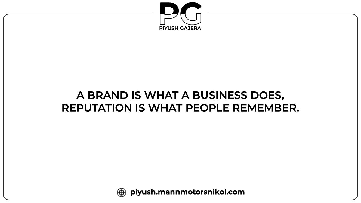 piyushgajera98's tweet photo. A brand is what a business does, reputation is what people remember.

#ThoursdayThoughts #MotivationalQuotes #QuotesofTheDay #Inspirational #SuccessMotivation #BusinessMind #MotivationalMindset #Raputation #CarEnthusiast #CarMechanic #PiyushGajera #MannMotorsNikol https://t.co/gwCFJDITVL