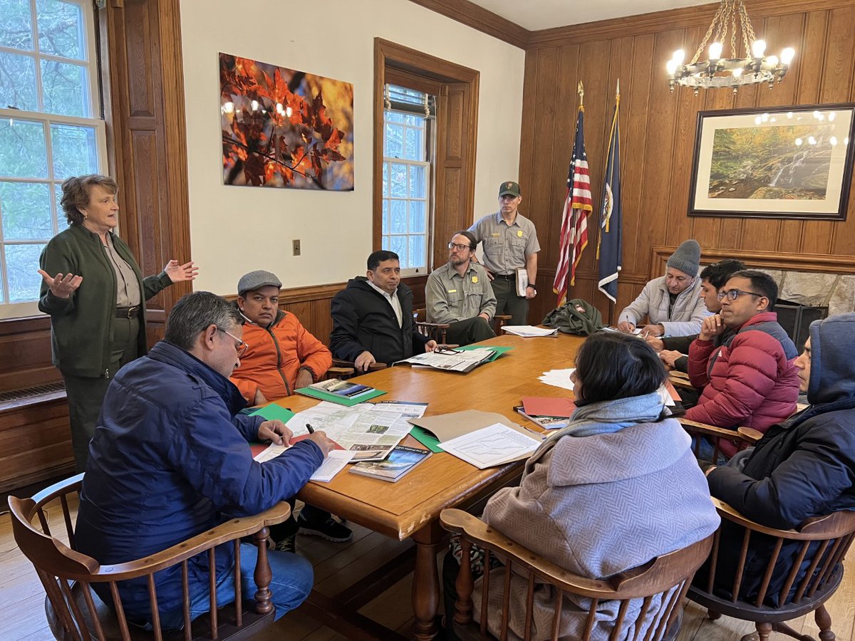 NPSInternation's tweet photo. #ShenandoahNationalPark hosted a #WorldBank delegation from Nepal to discuss transportation infrastructure in steep mountain terrain, especially roads &amp; infrastructure that deal w/ slope instability, roadway flooding &amp; wildlife collisions,  also challenges in Nepal. https://t.co/PlAlAnaNHC