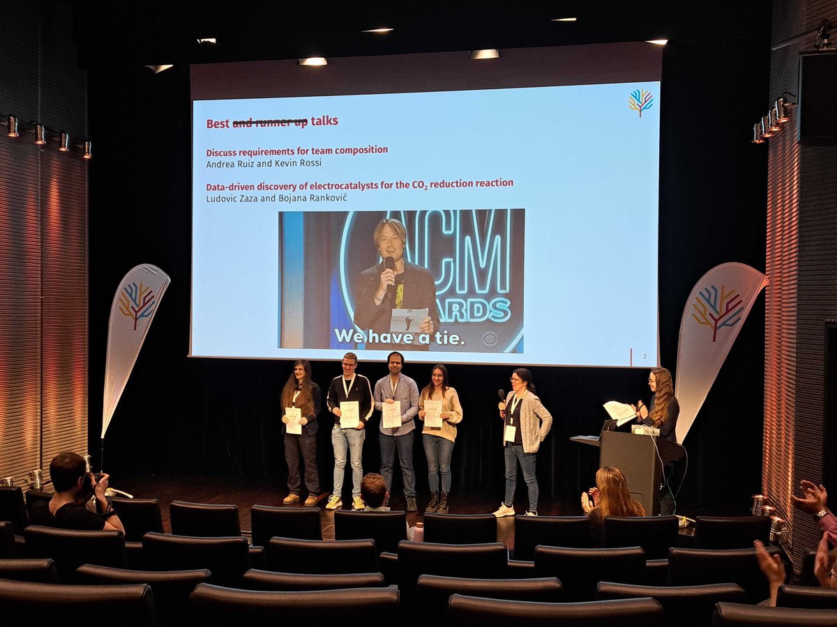 pschwllr's tweet photo. Thrilled to share that Bojana (@6ojaHa ->@SchwallerGroup) and Ludo (->@lnce_epfl) won the Best Talk Award at the @NCCRCatalysis annual retreat! I couldn’t be more proud! 

Congrats also to Andrea (->@TheorHetCatICIQ
) and Kevin (@_RossiKevin ->@catalysis_eth)! Brilliant work! https://t.co/fLzzfebRSE