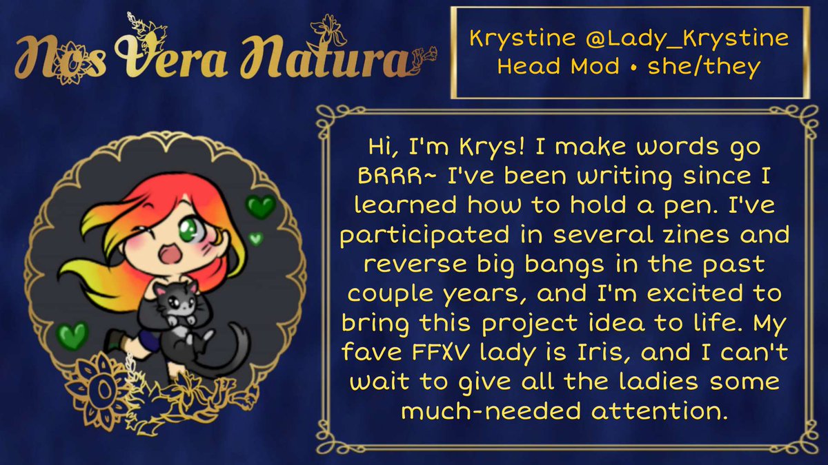 It's time for official Mod Bios! Kicking it off with our head mod, <a href="/Lady_Krystine/">Lady Krystine</a>