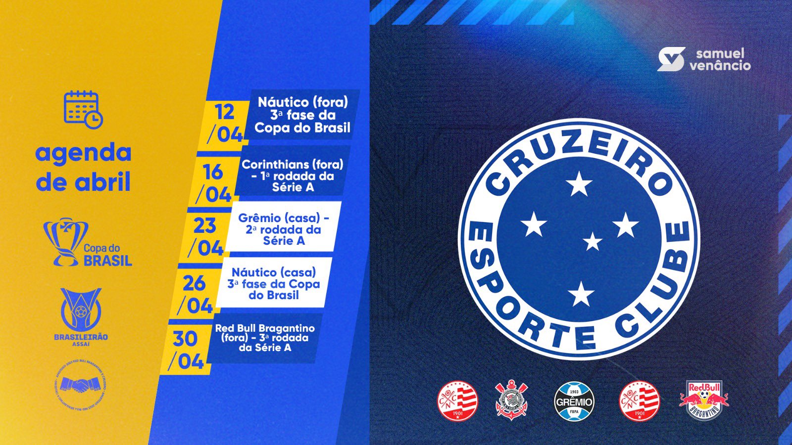 Copa do Brasil, Brasileiro: calendário de jogos do Cruzeiro em abril -  Superesportes