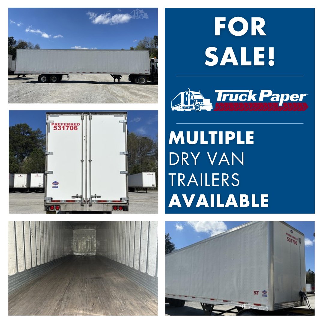MULTIPLE 2017 Utility Dry Van Trailers For SALE! 💥
$27,500 each

Click the link here 👉 ow.ly/3Gz850Nv8Ya

Call for more information!
Preferred Transport
Parker Pavuk (678) 458-0736
Austell, Georgia 30168

#TruckPaper #Trailers #DryVanTrailers #UtilityTrailers