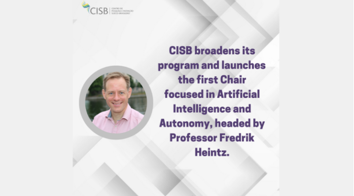 SwedenOSI_Bra's tweet image. O #CISB, Centro de Pesquisa e Inovação Sueco Brasileiro, lança a 1ᵃ Professor Chair focada em Inteligência Artificial e Autonomia, liderada pelo Professor @FredrikHeintz. O propósito da Cátedra é estabelecer, fortalecer e aprofundar colaborações.