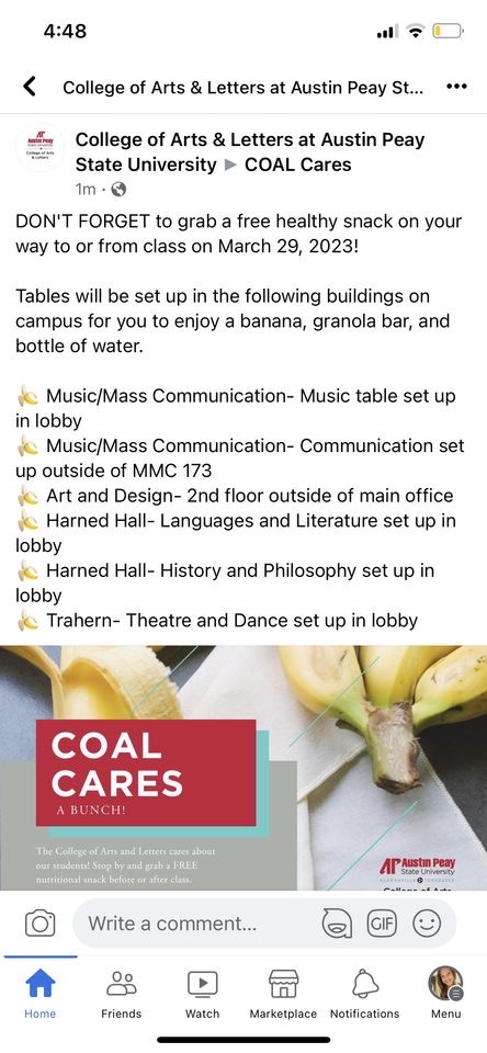 APSU Comm Dept tweet media