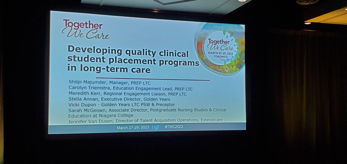 peopleCare_ca's tweet photo. #TWC2023 Day 2 highlight @peopleCare_ca ED Stella &amp; and preceptor Vicky share how they create welcoming environment for students. "See and value them as future colleagues." Better placement experiences = higher retention. Ty @CLRI_LTC Prep #LTC
#ChangingTheWorldofSeniorLiving https://t.co/vZWB62tY4E