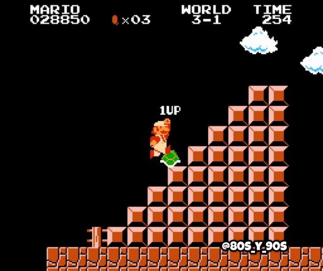 80s_y_90s's tweet photo. Qué tiempos aquellos cuando mi única preocupación era hacer el truco de las 100 vidas en Mario Bros. https://t.co/Q75hmHwSTa