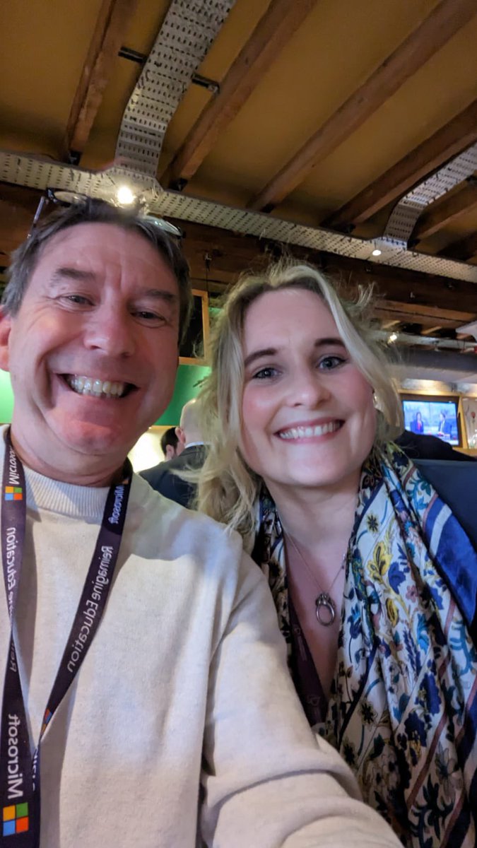 jodieEdu's tweet photo. Great time at #BETT23! Always a pleasure to see @1charliehammond and really enjoyed the talks #AheadByBett Discussions about AI, higher education and the poignant timing of @Turnitin’s AI detector…let’s talk! AI &amp; Ethics, assessment, curriculum, teaching… 🤯 https://t.co/W5cnzTv2As