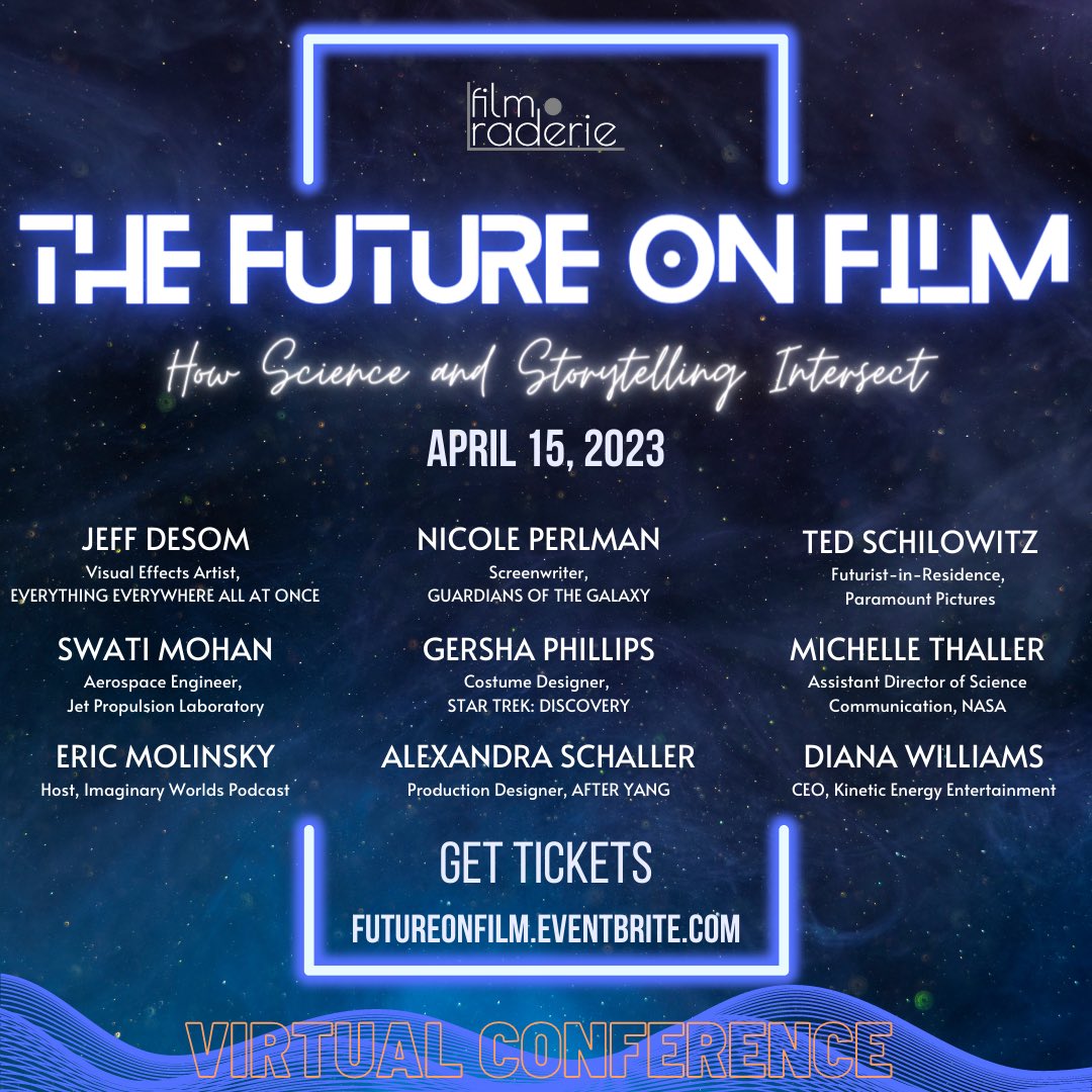 Join scientists, storytellers, and world-builders for THE FUTURE ON FILM! A virtual conference April 15th, presented by <a href="/filmraderie/">Film-Raderie</a> with support from <a href="/astroaccess/">AstroAccess</a>. Get tix here: bit.ly/3TAYJQk