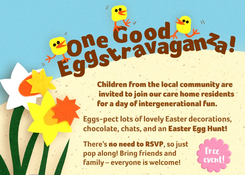 aliveactivities's tweet image. We have some egg-cellent news for you! 🐣

Thanks to generous funding from the @iwill_movement, @TNLComFund, and @DunhillMedical, we have prepared some activity packs for our #OneGoodTurn-participating care homes to run an Easter Egg-Stravaganza event on Good Friday, 7th April.