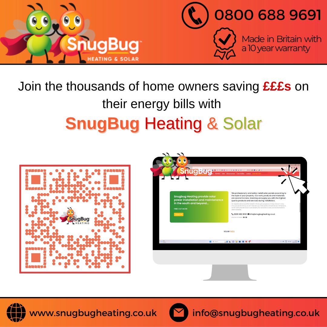 HeatingSnugbug's tweet photo. 🔥 Combat ever increasing heating costs by arranging to see one of our dedicated energy advisors call us today on: 0800 688 9691 📞

#infrared #heating #infraredheating #energybills #business #uknetworking #l#energycrisis #heatingbills #solar #solarpv #solarenergy #solarpower https://t.co/nb7IuhpKyl