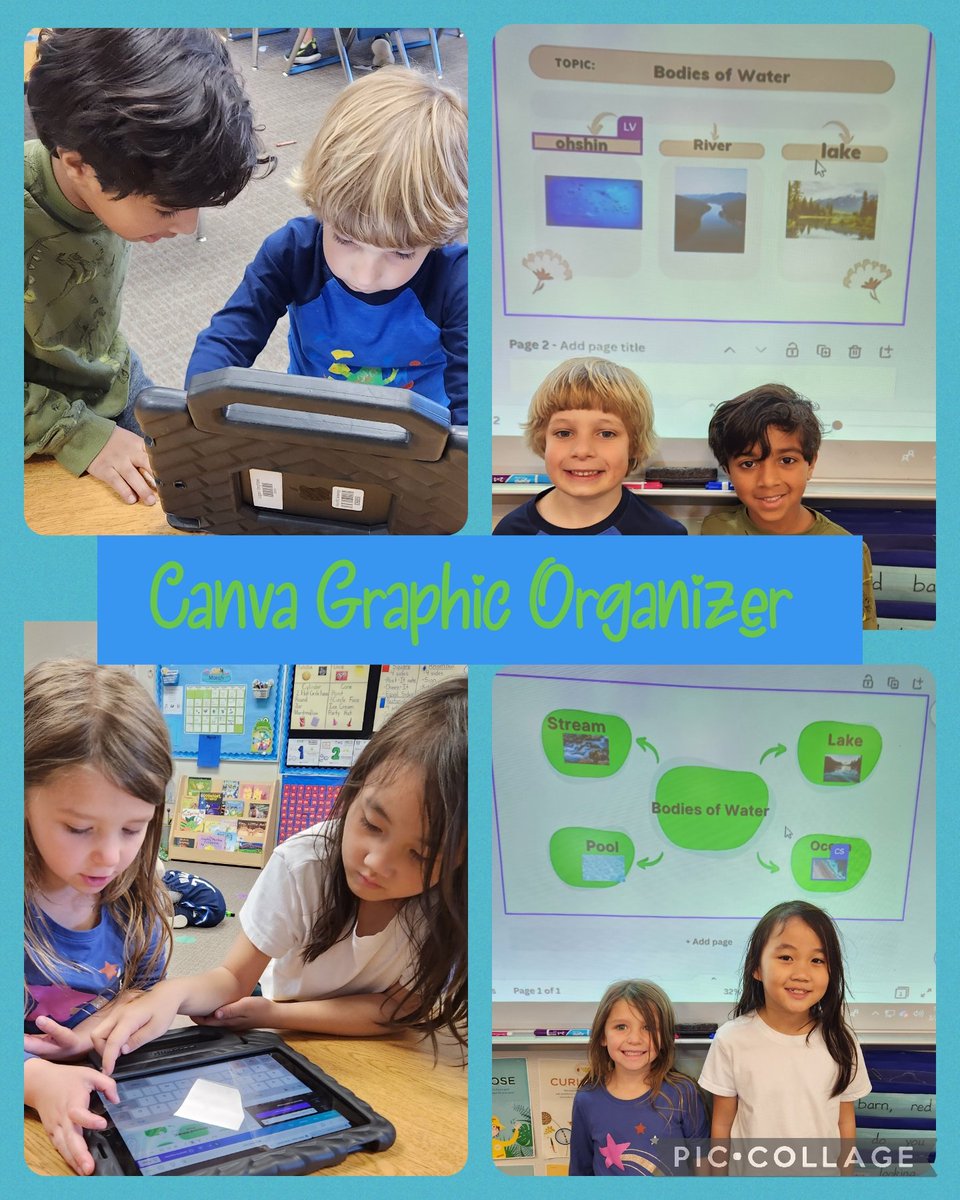 KindergartenMay's tweet photo. Students enjoyed partnering up to collaboratively choose a graphic organizer in @canva to share examples of different bodies of water! @CorreeCbond @hough_trista @pressNseale @NewmanFriscoISD #NewmanSpringTraining https://t.co/pYaLMEVnkW