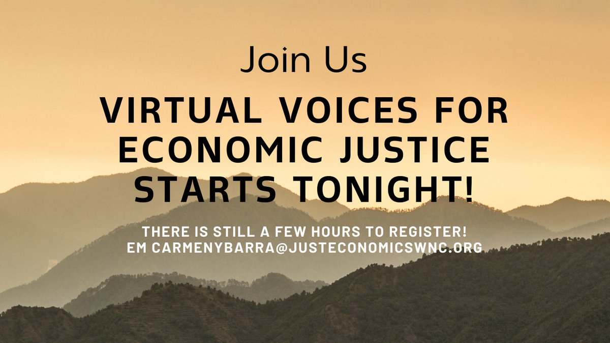 Low wage workers or living on a low income? interested in community organizing & leadership? Sign up RIGHT NOW for our free 8-week Voices for Economic Justice Training. It starts tonight at 6pm. EM: carmenybarra@justeconomicswnc.org #freetraining #avl #buncombe #organizing