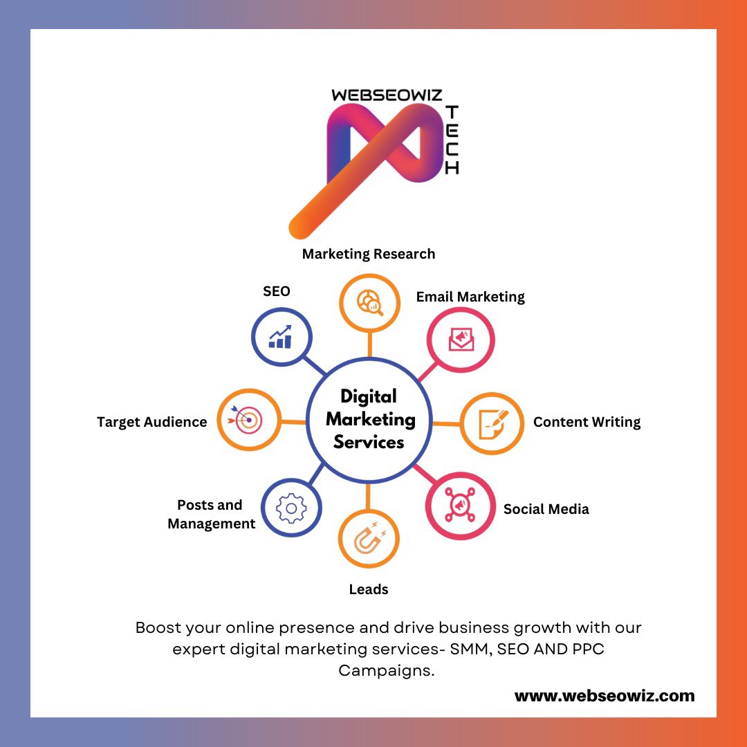 webseowiz's tweet photo. Boost your online presence and drive business growth with our expert digital marketing services - SMM, SEO and PPC Campaigns. 
Let Webseowiz Tech take your brand to new heights
Write to us at 
info@webseowiz.com 
#smm #seo #ppc #campaign #digitalmarketing #marketing #socialmedia https://t.co/O836bCca2U