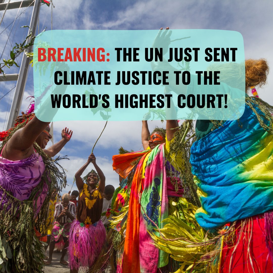 🎉 BREAKING🎉 The UN just unanimously passed a resolution calling for an advisory opinion from the highest court in the world on climate change and human rights.
