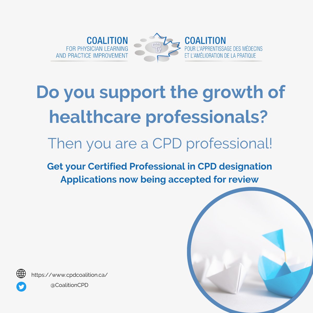 Please note that you have 1 month to submit your application to obtain Certified Professional in CPD (Healthcare) credential. Deadline is April 30th. 

See our website for more info: bit.ly/3Guu1jW