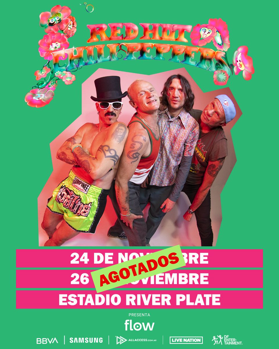 ¡¡ Red Hot Chili Peppers agotó dos River !!