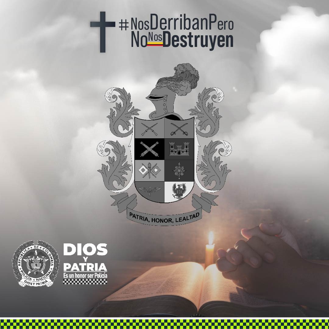 DirectorPolicia's tweet photo. Colombia clama por la vida contra la cual hoy los violentos atentaron; la Policía se une al dolor de las FFMM y al repudio generalizado por la pérdida de estos jóvenes militares. Dios nuestro Señor, alivie la angustia de sus familias. https://t.co/d8rIIM2eXZ