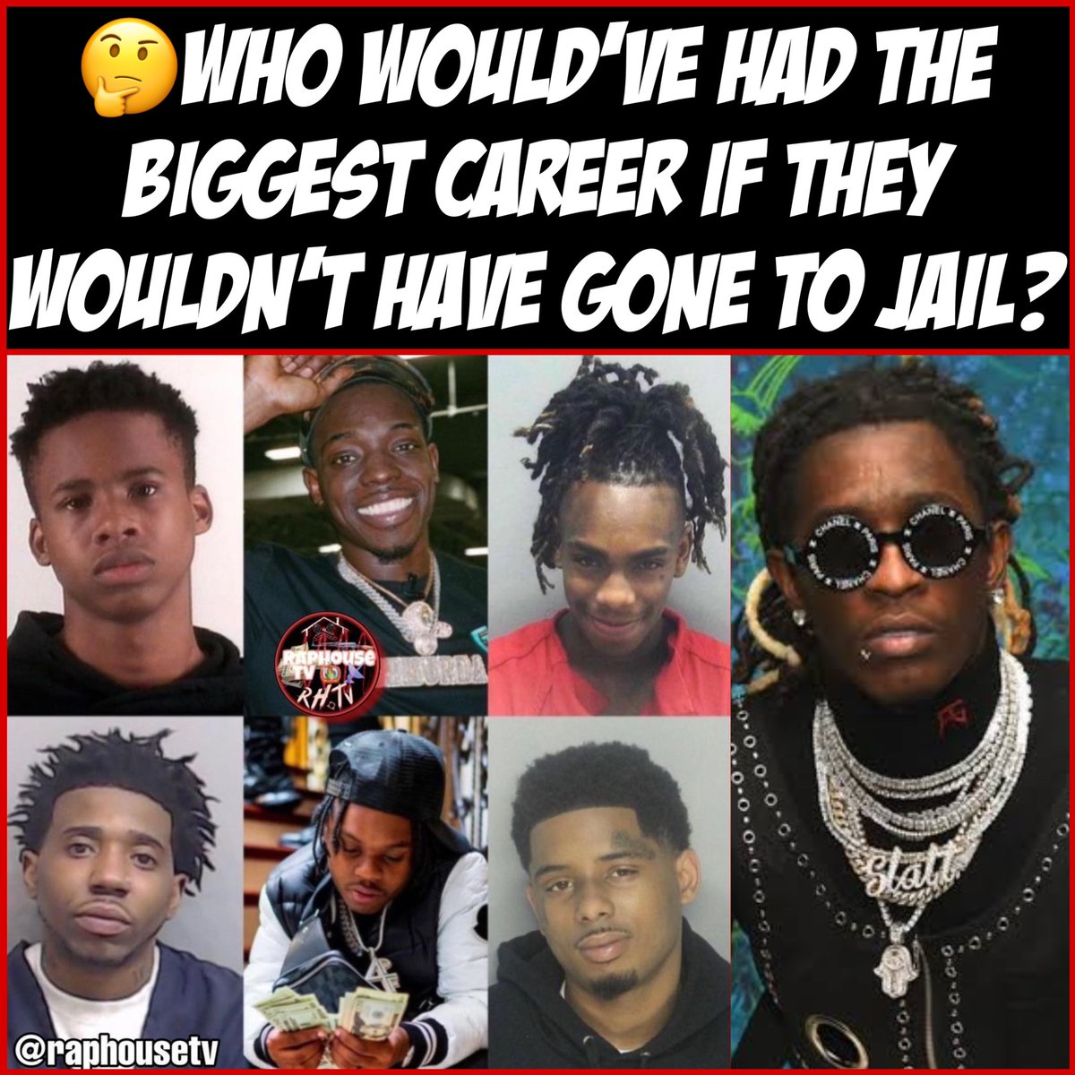 raphousetv2's tweet image. Who would’ve had the biggest career if they wouldn’t have gone to Jail/Prison??🤔⛓️