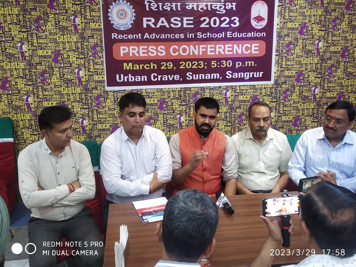 2nd Press Conference of RASE2023 was held at Sunam, Sangrur. Press Conference was addressed by Dr Thakur SKR, Director, Department of Holistic Education. 
#conference #nationalconference #shikshamahakumbh #vidyabharti rase.co.in