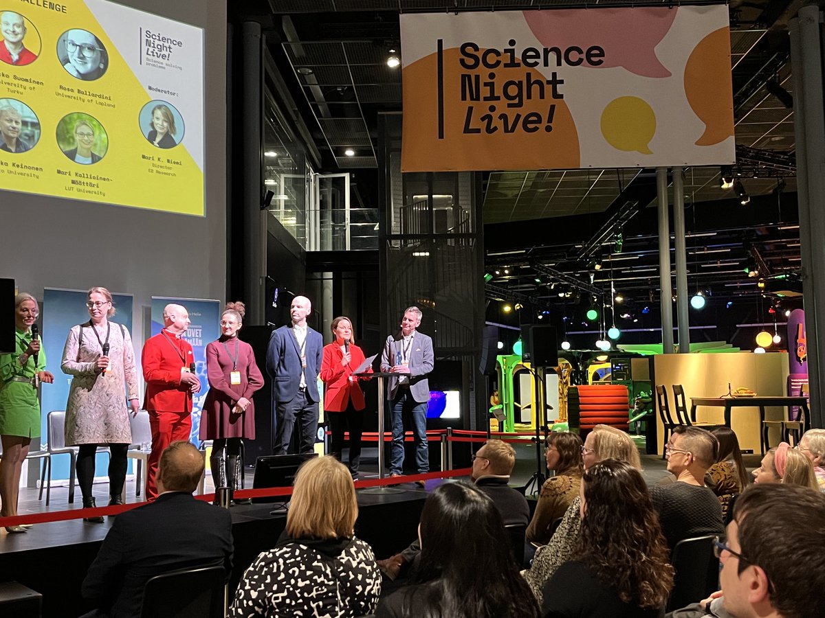 Great atmosphere, great ideas, great speakers! What more could one ask for Finland’s future?!#ScienceNightLive is a success <a href="/e2_tutkimus/">E2 Tutkimus</a> <a href="/Heurekafi/">Heureka</a>!