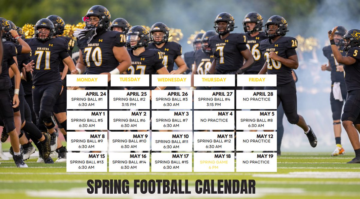 🚨🚨Crandall Pirate Spring Ball Calendar🚨🚨