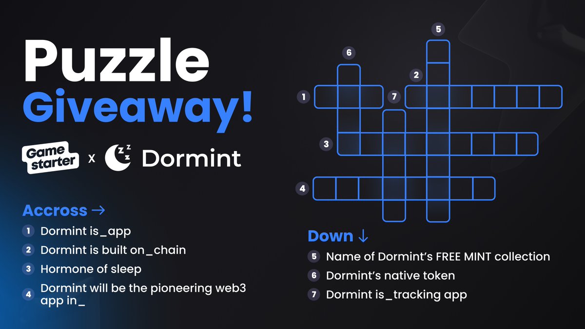 Together with <a href="/Dormint_io/">Dormint AI (DeAI Health)</a> we will #giveaway 30 #WL spots for their upcoming #FreeMint on <a href="/MagicEden/">Magic Eden 🪄</a>!🔥

To enter:
⚡️Follow <a href="/Dormint_io/">Dormint AI (DeAI Health)</a> + @Gamestarter
⚡️Like+RT
⚡️Comment your answer &amp; Polygon wallet

⏰Ends in 1 day

#Giveaways #AirDrop