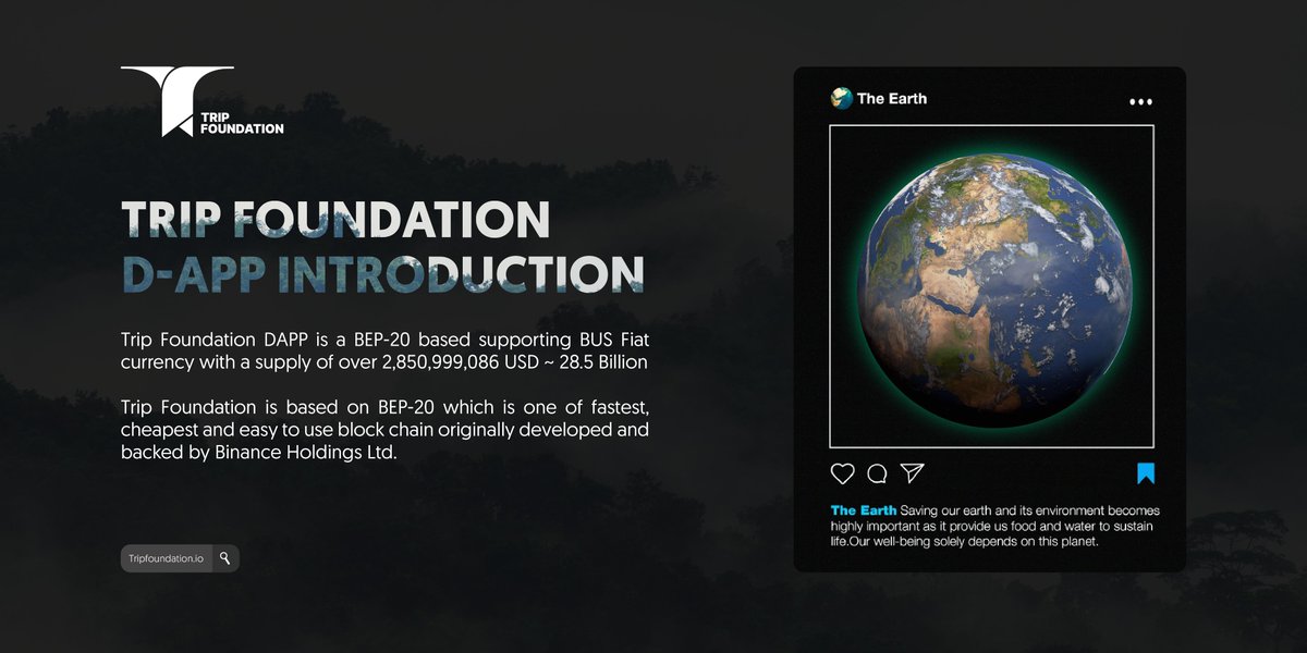 GreenFoundhssm's tweet photo. Trip Foundation Introduction: D-app
#TripFoundation #ReFi #crypto https://t.co/DLzhWbpiYx