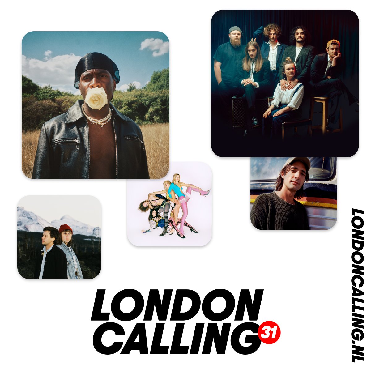 With the addition of @CVCband_, @cumgirl8_, @ffflasher, @MasterPeaceLDN and Sylvie, the line-up for London Calling Festival is now complete. And it's bigger than ever. Info & tickets through londoncalling.nl