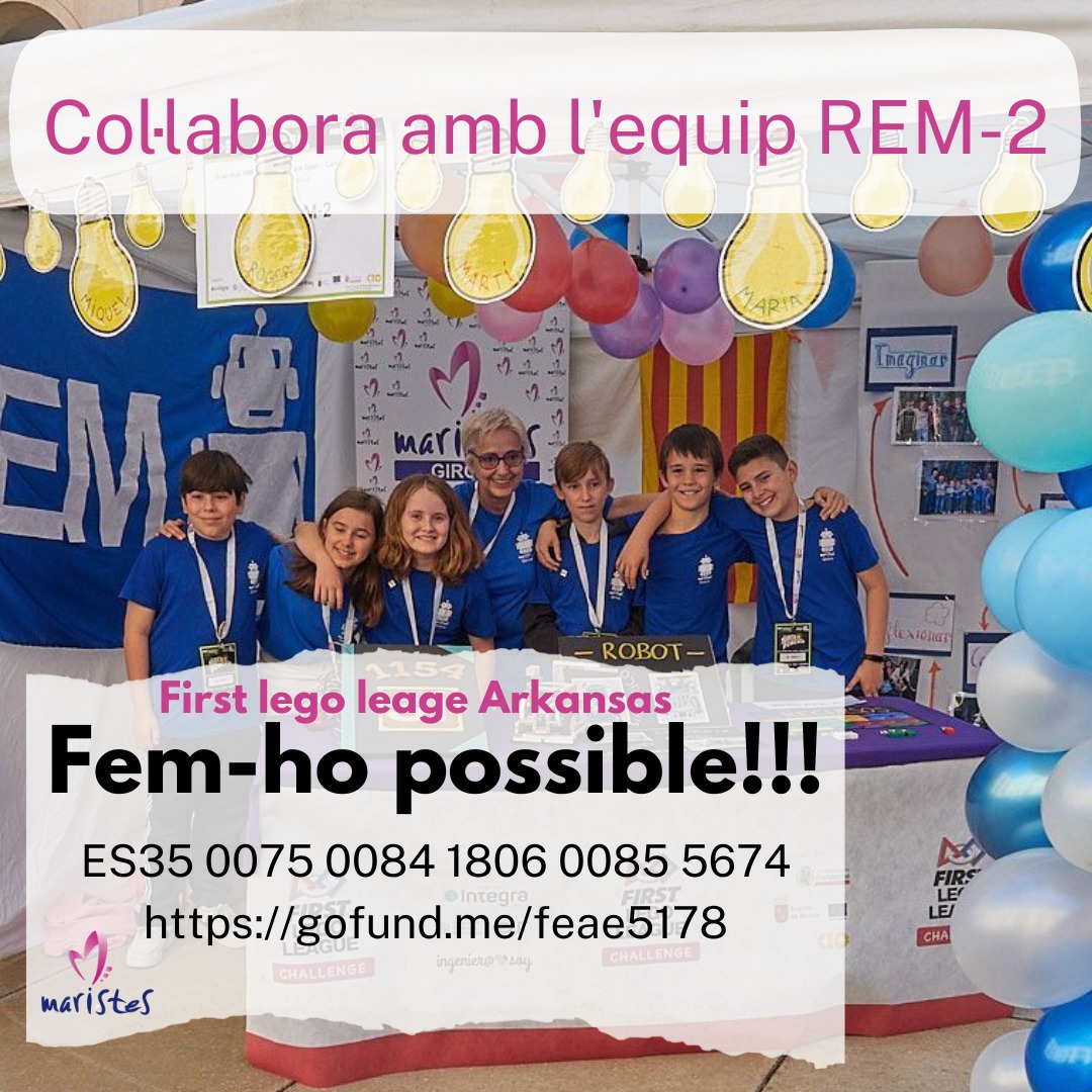 Endavant nois i noies de #MaristesGirona, que els vostres somnis es facin realitat! #FirstLegoLeague #robòtica #Arkansas