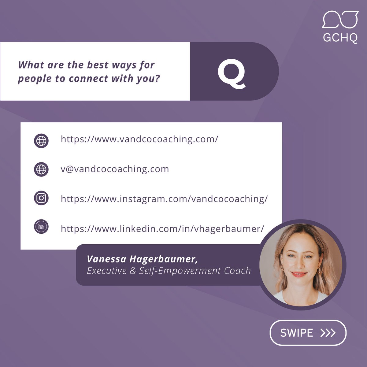 GroupCoachingHQ's tweet photo. Are you ready to create, market and lead powerful group coaching programs just like our alumni? Get to know GCHQ graduate Vanessa Hagerbaumer, and her incredible work as a group coach.

Join us for our upcoming cohort: https://t.co/dMoQkrOi21 https://t.co/XhC8LYEDrP