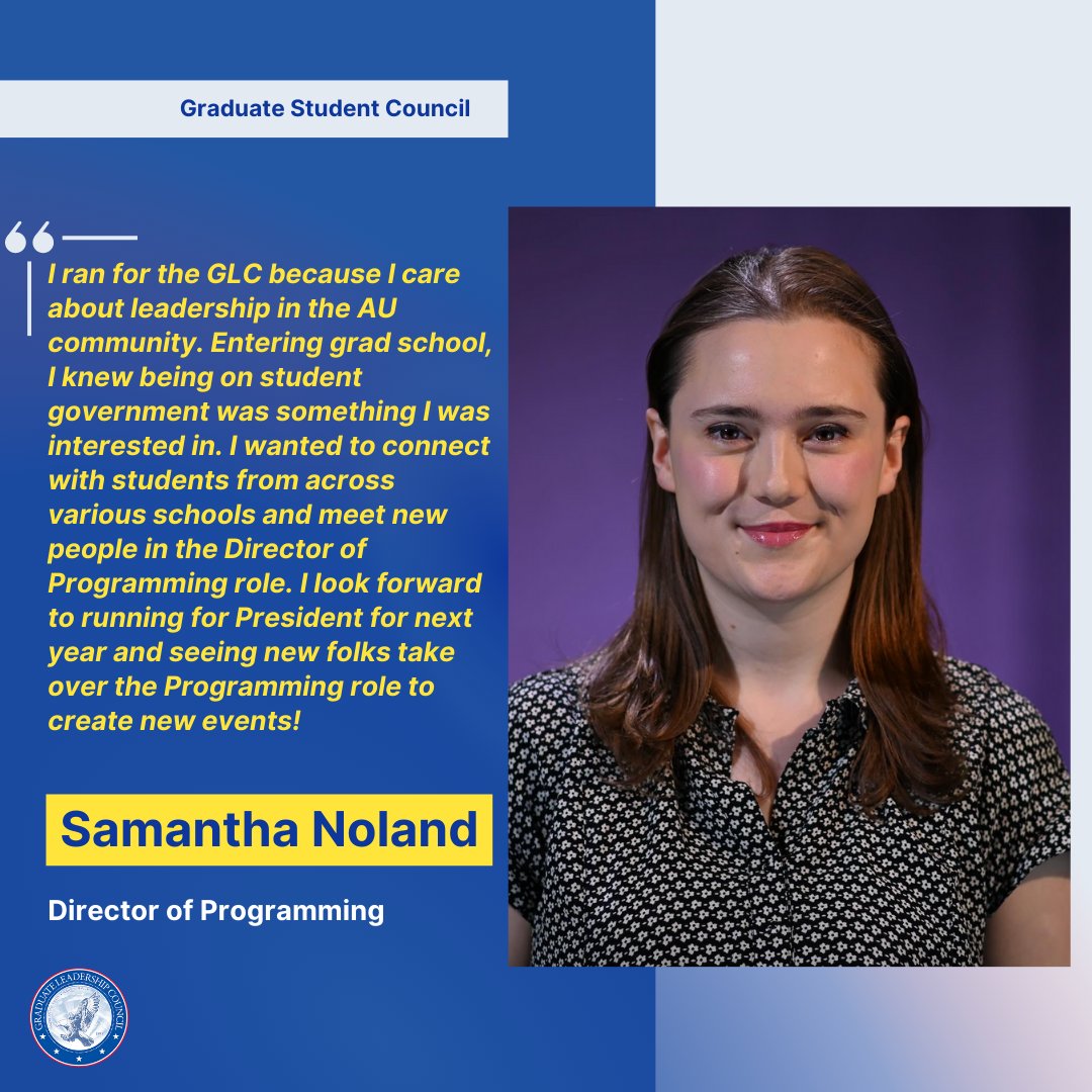 🎉 In honor of applications being accepted for the 2023 - 2024 GLC E-Board, the current cabinet is sharing why they ran for their positions and what it has meant to them. Interested in running? Applications are being accepted through April 7th. More info: auglc.info/your-glc/glc-e…