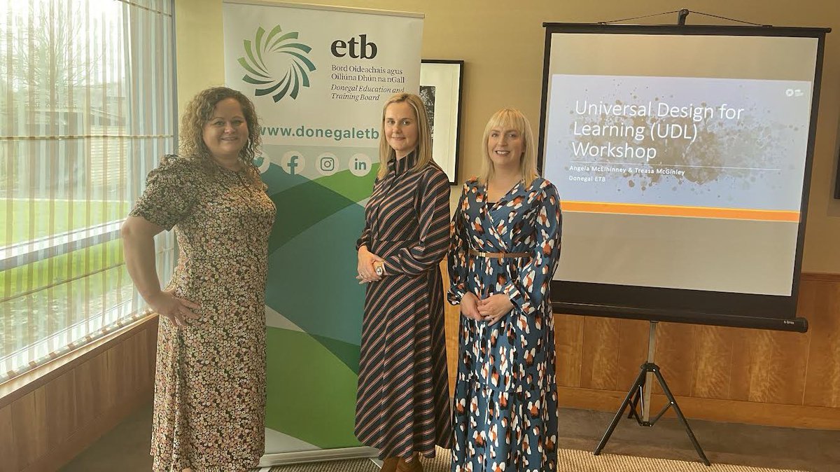 Our Letterkenny @DonegalYR Coordinator Gillian is pictured at the @NAYCEXEC #NAYC2023 conference with our @DonegalETB FET colleagues TEL Coordinator Treasa and FET staff member Angela who delivered a workshop on UDL earlier at the conference.
#WeAreYouthreach #WeAreDonegalETB