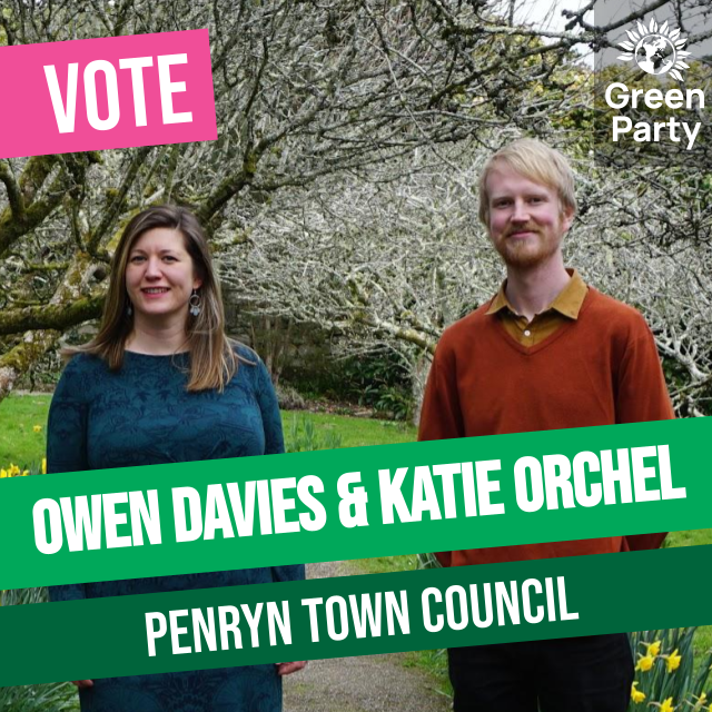 CornwallGreens's tweet photo. Tomorrow is election day in #Penryn for two seats on the Town Council.  We have two active, committed candidates, Owen Davies &amp; Katie Orchel.

If you want to see real Green change in your area, please make the effort and use your vote!

#VoteGreen #GettingGreensElected https://t.co/61GI6U5SYc