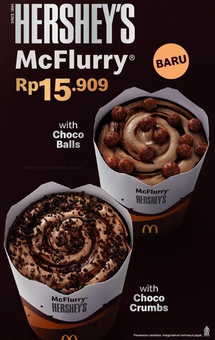 RacunBelanja's tweet photo. McDonald's Ayam Gulai &amp; Hershey's McFlurry 🍟
🗓️ Mulai 30 Maret 2023 https://t.co/1gBj5aaHIH