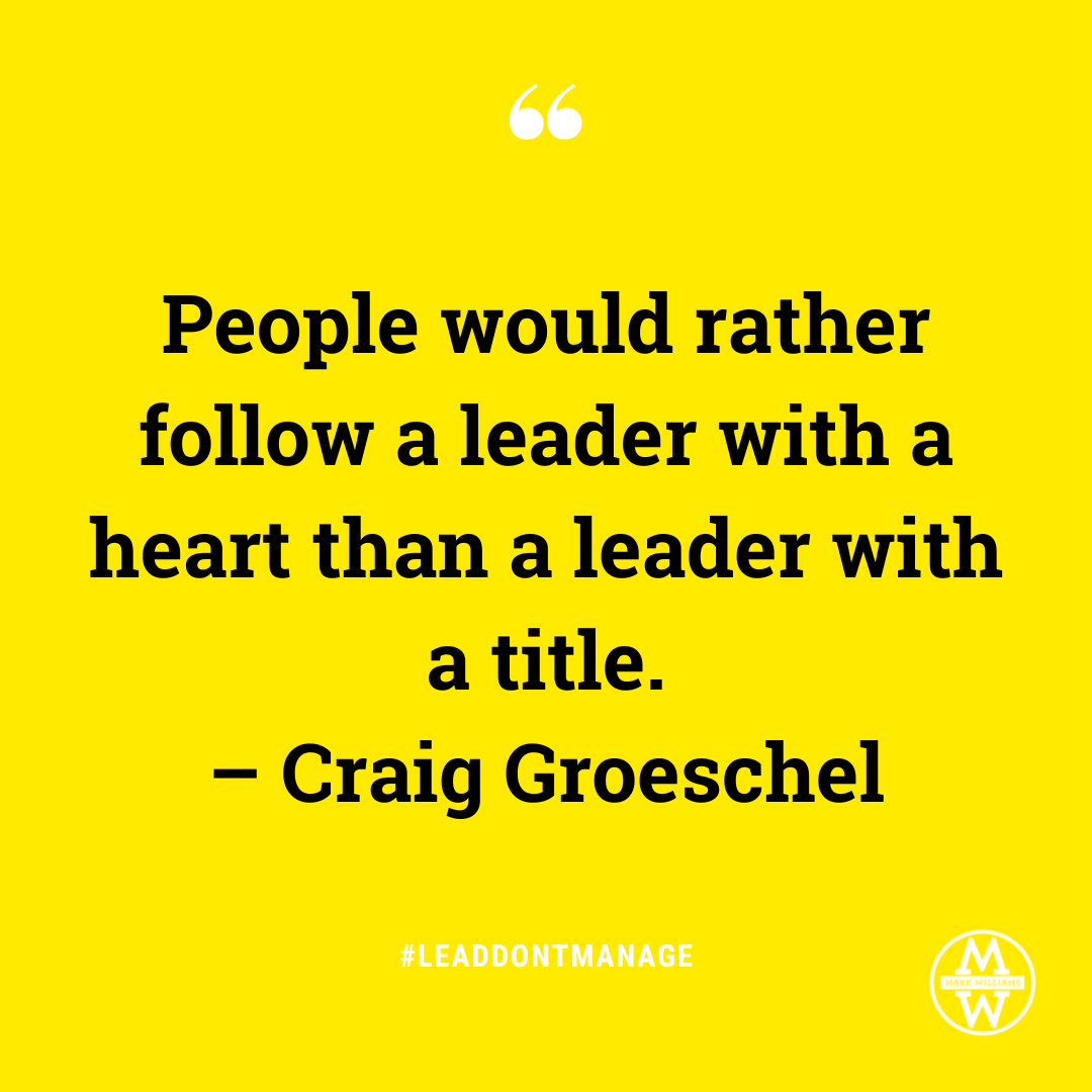 How do you use your position to impact those you work with? 

You’ve earned your role and title, but it wasn’t given to you to make you feel good about yourself. 

It was because someone trusted you were the right person to help elevate those around you.
