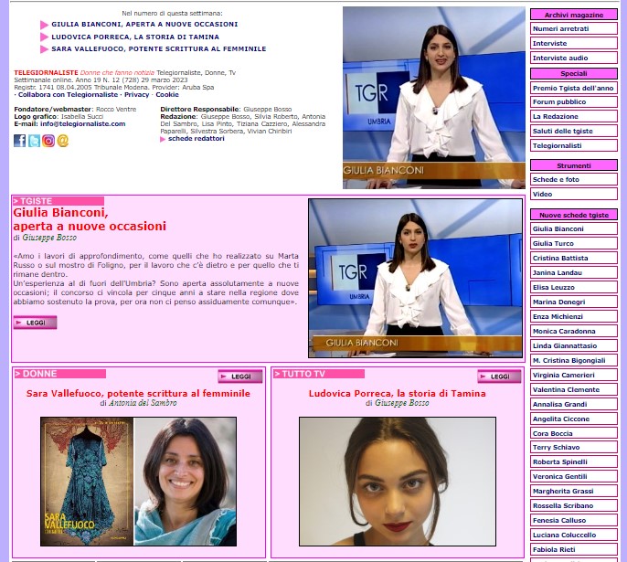 Online il numero 728 di #Telegiornaliste #donnechefannonotizia. In copertina: #GiuliaBianconi #LudovicaPorreca #SaraVallefuoco telegiornaliste.com