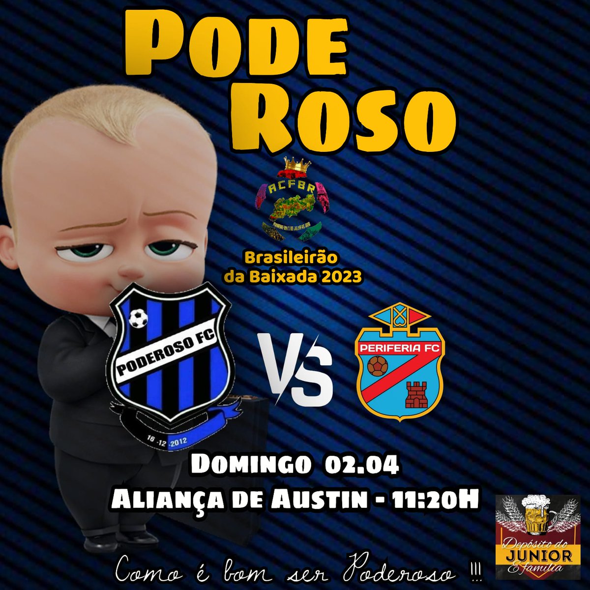 TA CHEGANDO!!!!! 
Domingo começa a nossa jornada atrás do nosso maior sonho, o maior campeonato da baixada. Partida válida pela primeira rodada da fase de grupos contra a equipe do Periferia. Contamos com toda nossa torcida para iniciarmos o campeonato com o pé direito! 🇪🇪 🇪🇪🇪🇪🙏🏼