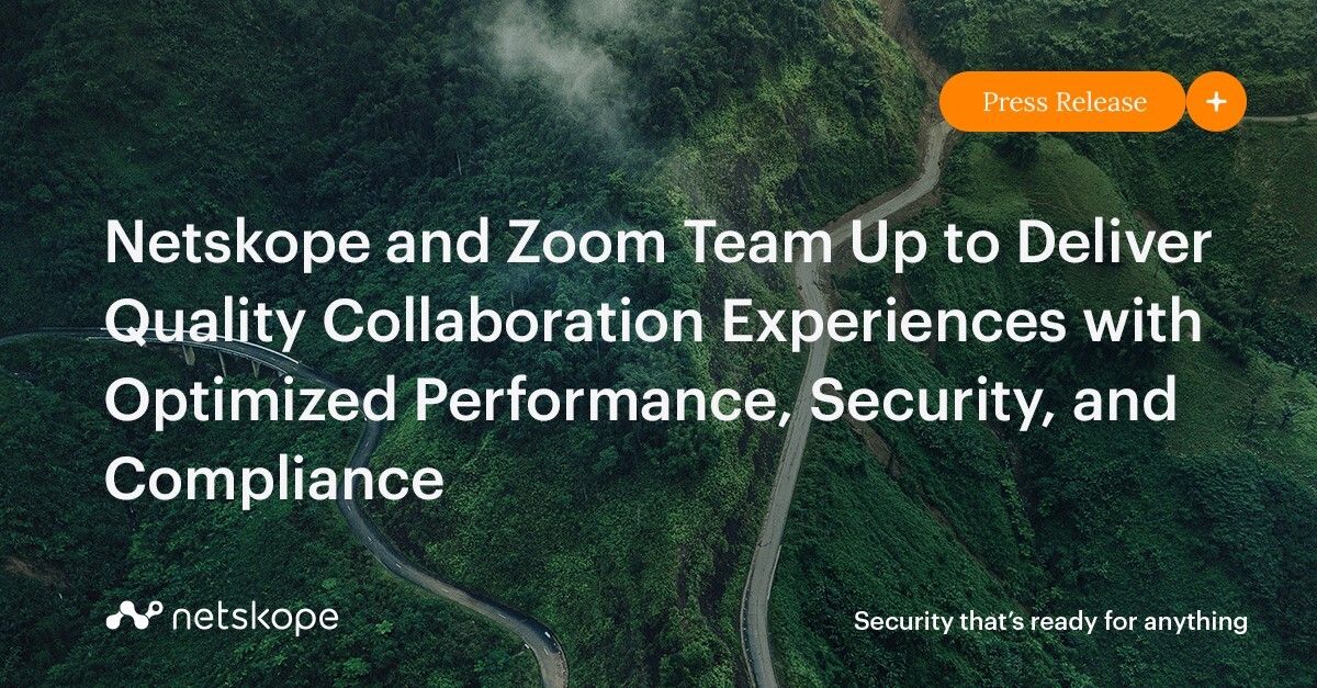 cs2_cybersec's tweet image. Netskope anunció hoy nuevas integraciones con Zoom Video Communications, Inc. (Zoom) 

Las organizaciones que utilizan Zoom ahora pueden mejorar la experiencia del usuario mientras cumplen con la seguridad.

bit.ly/3nuGobT

#management #security #communications