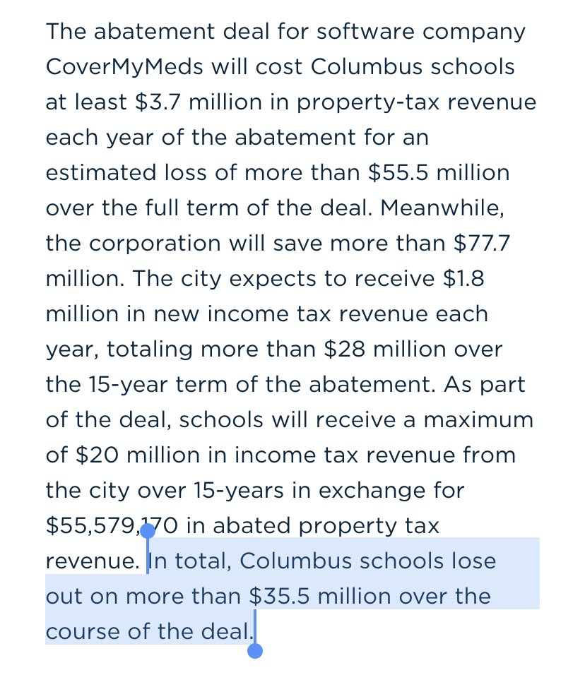And CoverMyMeds will still make a profit thanks to absurd tax abatements from @ColumbusCouncil