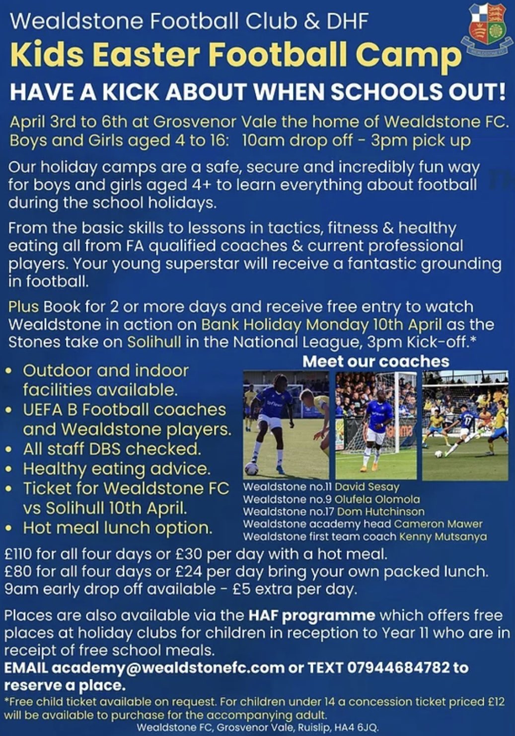 Wealdstone FC On Twitter Last Chance To Sign Up For Our Easter wealdstone-fc-on-twitter-last-chance-to-sign-up-for-our-easter