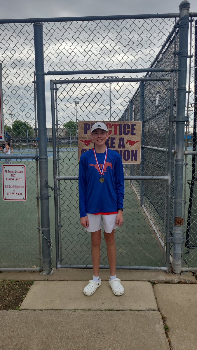 GHS_tennis's tweet photo. Your district champion. Noah Malin.  Rah Rah Rah #MustangsFight https://t.co/7YOcnqiFqj