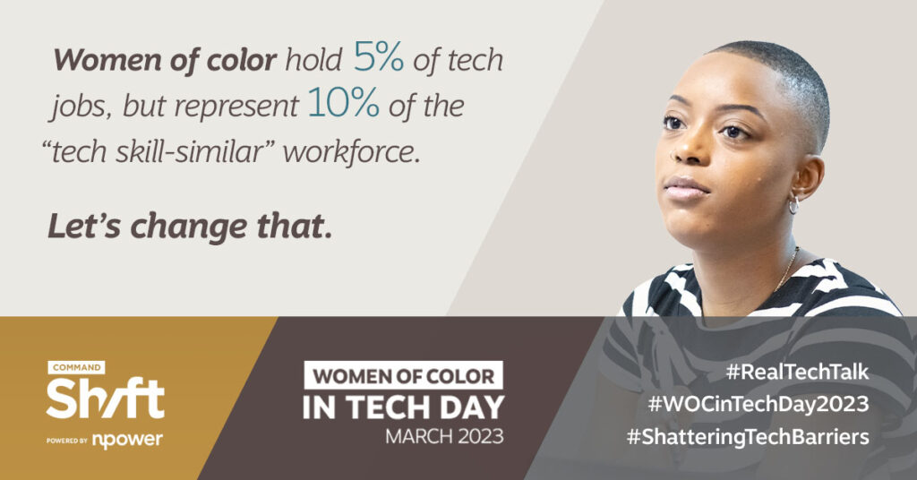 sassysagesays's tweet image. As an advocate of diversifying the tech workforce, join me in supporting @NPower’s #CommandShift Coalition in recognition of Women of Color in Tech Day 2023.  
#WOCinTechDay2023  #NPower  #womenleaders #womeninSTEM #womenofcolor #STEMcareers #diversityinSTEM