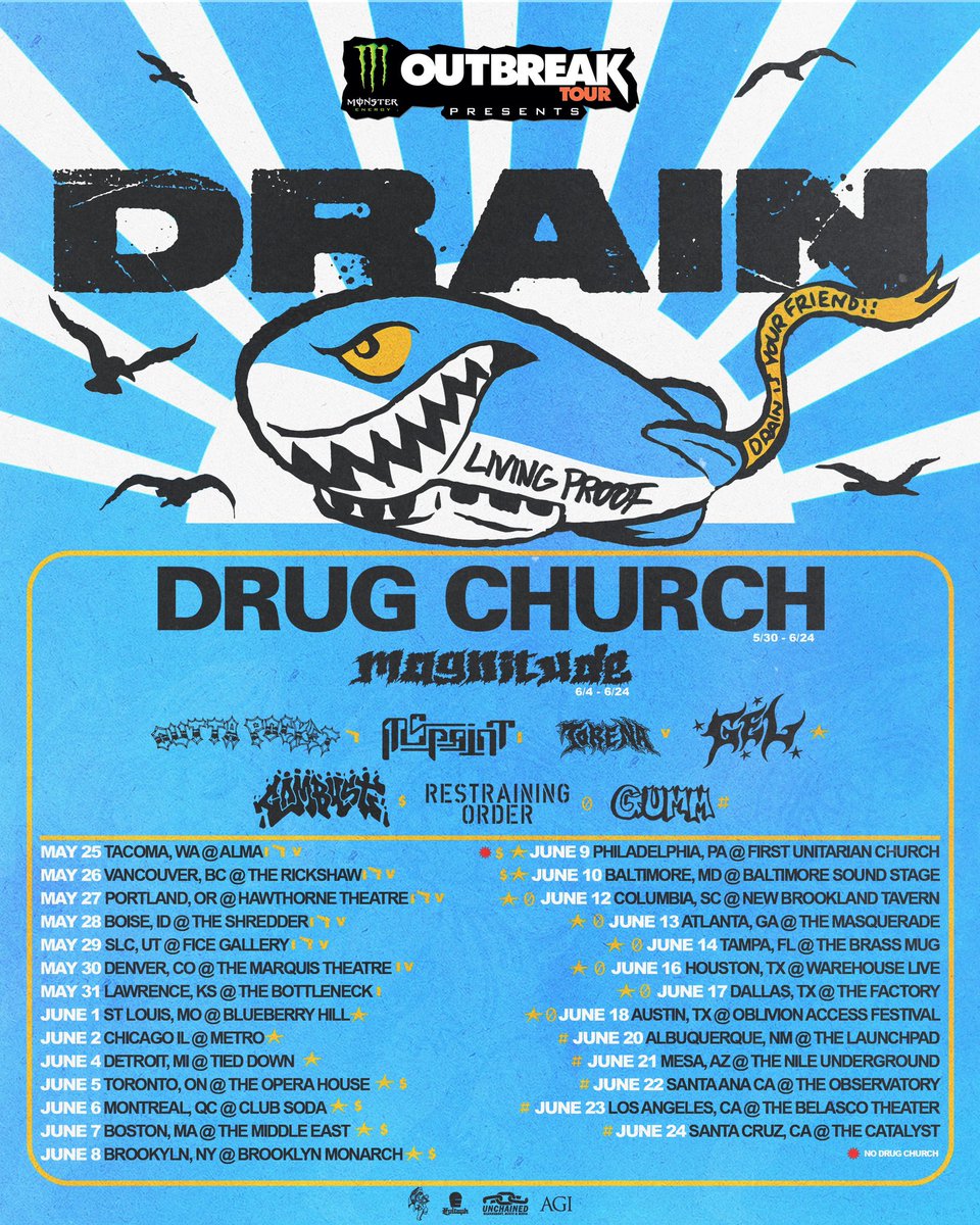 drain831.com

You mind if we bring some dope bands with us?? 🌀😈

SLC date has been added! Link to tix up top ^^ ❤️🙏