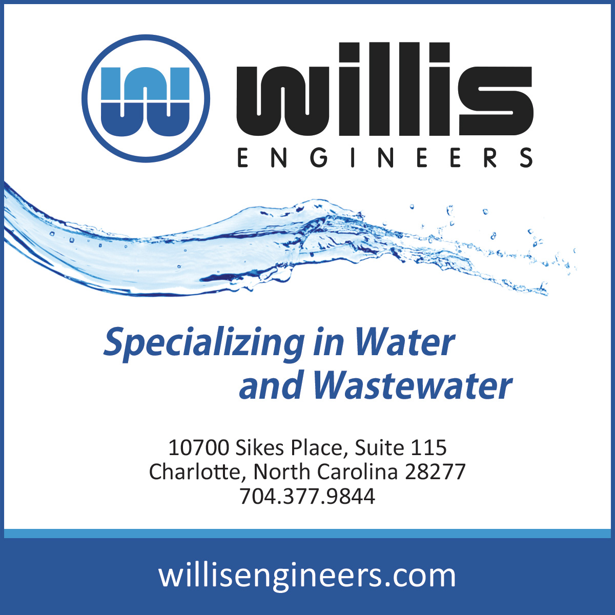 THANK YOU to our 2023 Platinum Sponsor, Willis Engineers! #willisengineers #nconewater #platinumsponsor willisengineers.com
