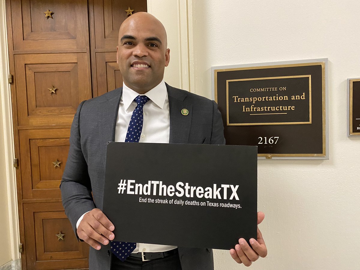mellie_tx's tweet photo. Thanks to Congressman Colin Allred @RepColinAllred for continuing to help us bring awareness to the need to #EndTheStreakTX  the @TxDOT safety campaign to end 22+ years of daily deaths on TX roads. https://t.co/HShXdnCHg5